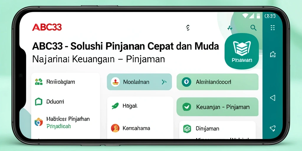 Tampilan antarmuka pengguna ABC33 yang intuitif untuk pengajuan pinjaman.