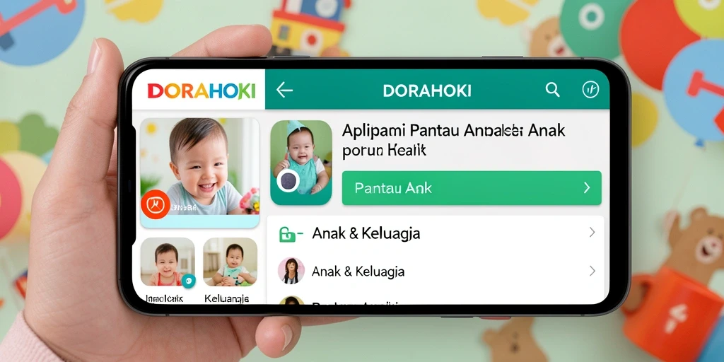 Antarmuka DORAHOKI yang user-friendly untuk memantau anak.