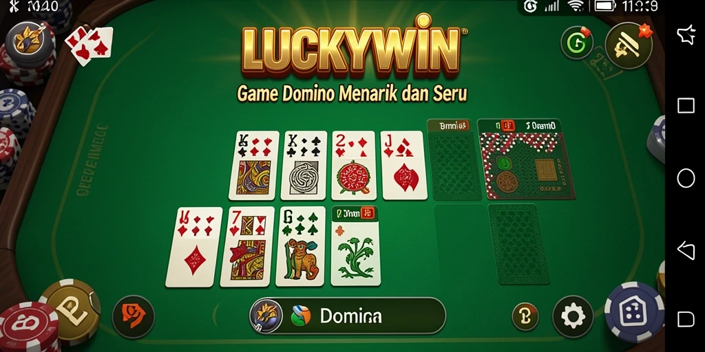Antarmuka <strong>LUCKYWIN</strong> yang menarik dan penuh warna pada permainan Domino.