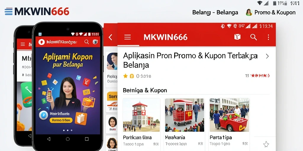 Antarmuka aplikasi MKWIN666 menampilkan berbagai kupon promo menarik.