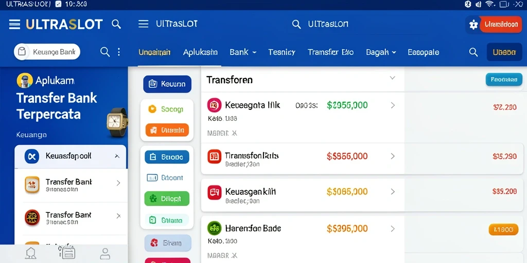 Tampilan antarmuka ULTRASLOT yang mudah digunakan untuk transfer bank.