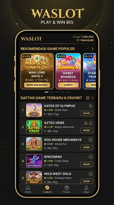 Tampilan katalog aplikasi waslot